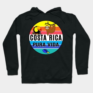 Costa Rica Tropical Pura Vida Beach Toucan Fish  Sloth Travel Vacation Hoodie